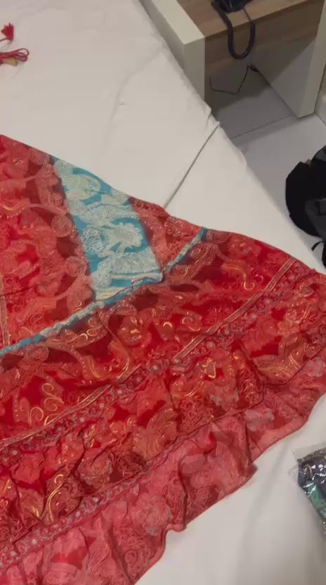 🔴 Vestido Longo Indiano - Cores Vermelhas  | Tam. Único 002