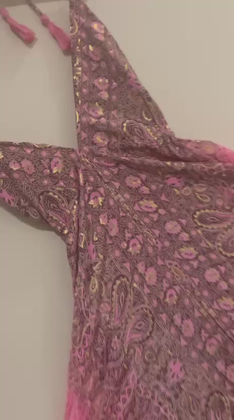 🔴 Vestido Longo Indiano - Cores Vermelhas  | Tam. Único 002