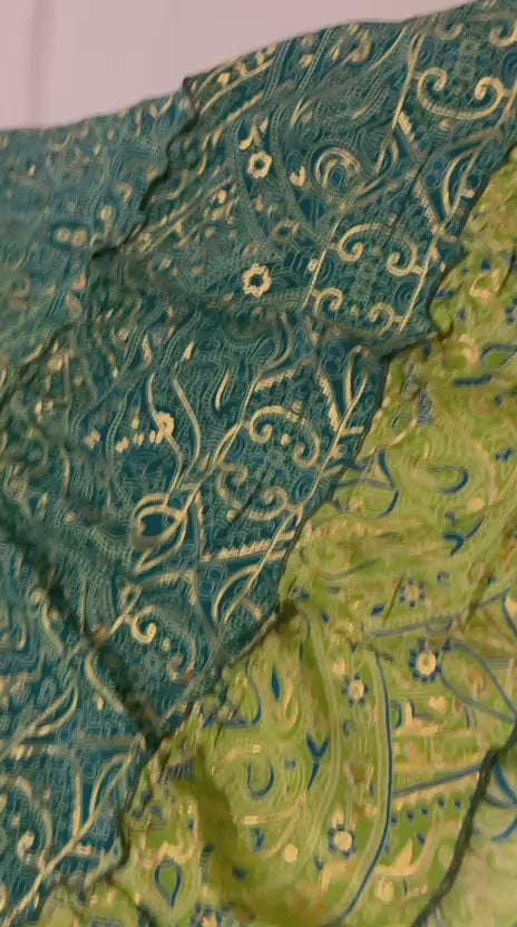 🟢 Vestido Longo Indiano - Cores Verdes  | Tam. Único 004